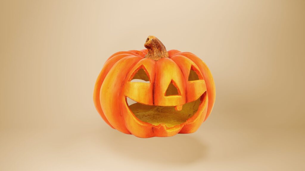 Portada del curso «PDF accesible con Writer». En el centro, una calabaza flotando frente a un fondo amarillo.